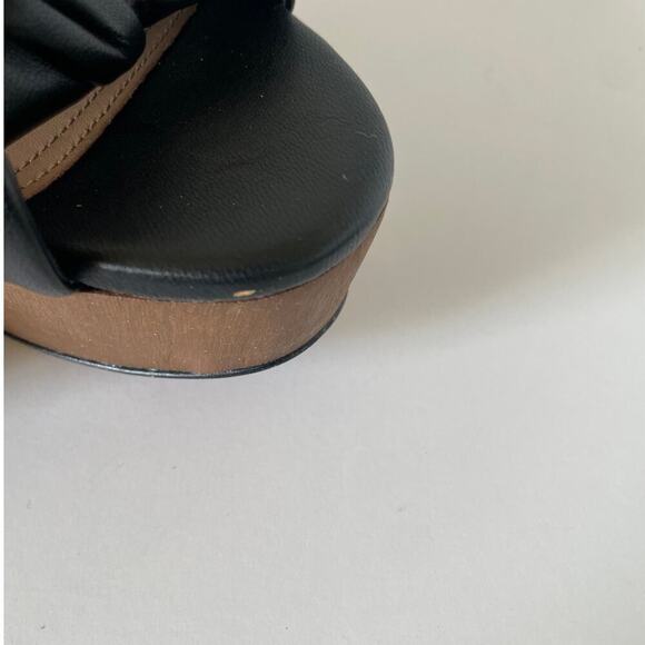 NWT BCBGMaxAzria Black Kaleesi Stack-Heel Platform Leather Sandals • Size 8.5 ⬇️ - Picture 5 of 7